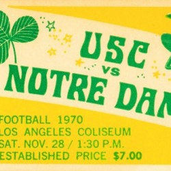 1970 USC vs. Notre Dame Football Ticket Art